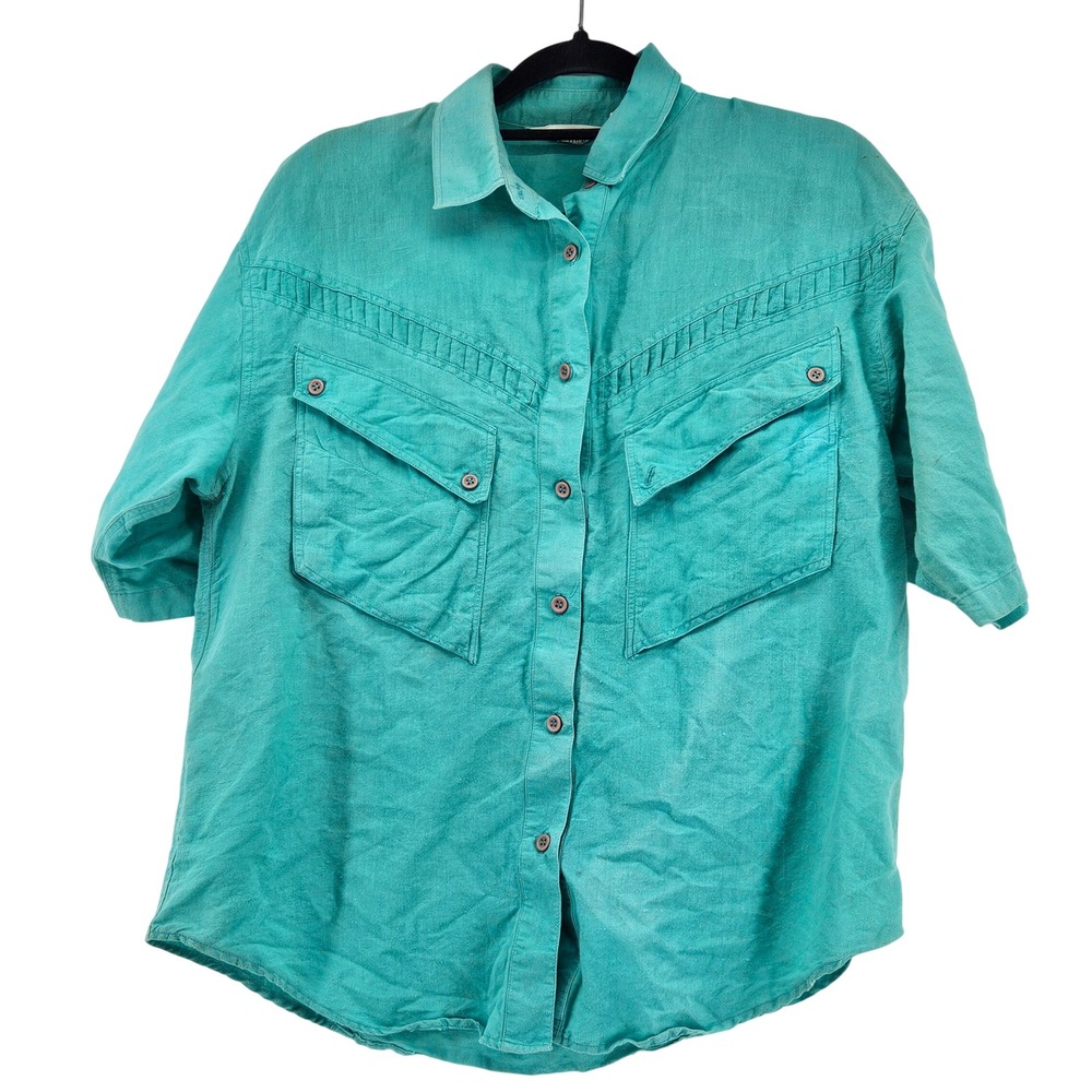 Vintage Gitano 90s Short Sleeve Button Down Utility Shirt Medium Retro